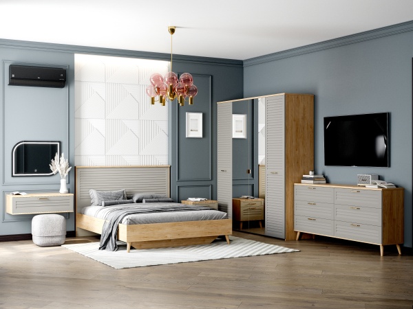 Комод 6 ящ "Гавана" спальня Светло-серый